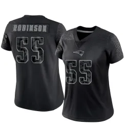 New England Patriots Women's Limited Black Reflective Jersey (55 Tyrese Robinson)
