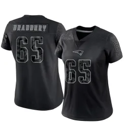 New England Patriots Women's Limited Black Reflective Jersey (65 Garrett Bradbury)