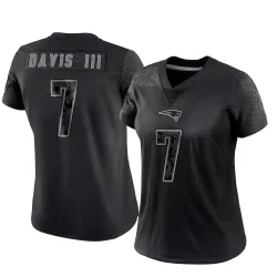 New England Patriots Women's Limited Black Reflective Jersey (7 Carlton Davis III)
