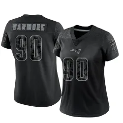 New England Patriots Women's Limited Black Reflective Jersey (90 Christian Barmore)