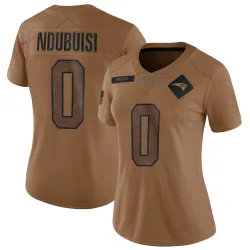 New England Patriots Women's Limited Brown 2023 Salute To Service Jersey (0 Haggai Ndubuisi)