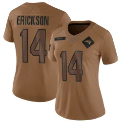 New England Patriots Women's Limited Brown 2023 Salute To Service Jersey (14 Alex Erickson)