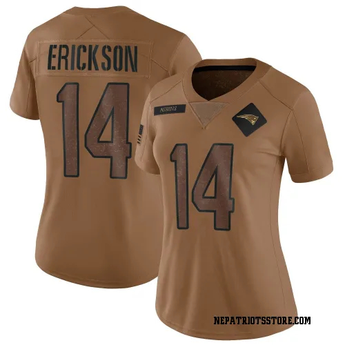 New England Patriots Women's Limited Brown 2023 Salute To Service Jersey (14 Alex Erickson)