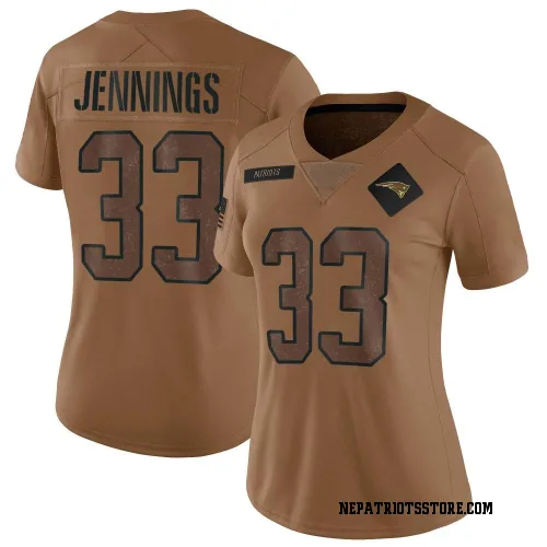 New England Patriots Women's Limited Brown 2023 Salute To Service Jersey (33 Anfernee Jennings)