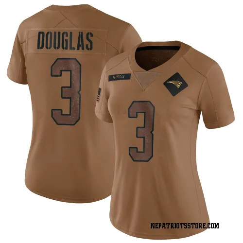 New England Patriots Women's Limited Brown 2023 Salute To Service Jersey (3 DeMario Douglas)