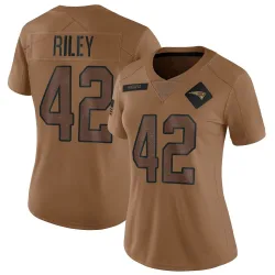New England Patriots Women's Limited Brown 2023 Salute To Service Jersey (42 Cam Riley)