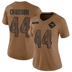New England Patriots Women's Limited Brown 2023 Salute To Service Jersey (44 K'Lavon Chaisson)