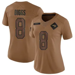 New England Patriots Women's Limited Brown 2023 Salute To Service Jersey (8 Stefon Diggs)