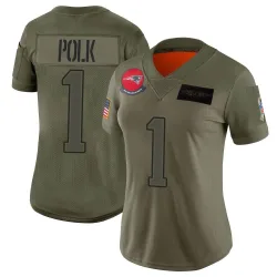 New England Patriots Women's Limited Camo 2019 Salute to Service Jersey (1 Ja'Lynn Polk)