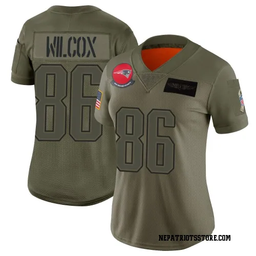 New England Patriots Women's Limited Camo 2019 Salute to Service Jersey (86 Mitchell Wilcox)