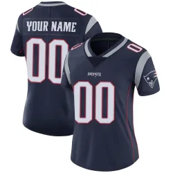 New England Patriots Women's Limited Navy Team Color Vapor Untouchable Jersey (00 Custom)