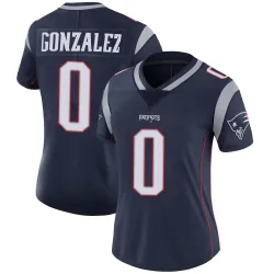 New England Patriots Women's Limited Navy Team Color Vapor Untouchable Jersey (0 Christian Gonzalez)