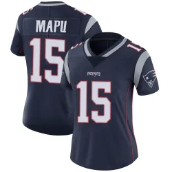 New England Patriots Women's Limited Navy Team Color Vapor Untouchable Jersey (15 Marte Mapu)