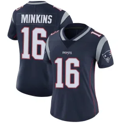 New England Patriots Women's Limited Navy Team Color Vapor Untouchable Jersey (16 Josh Minkins)