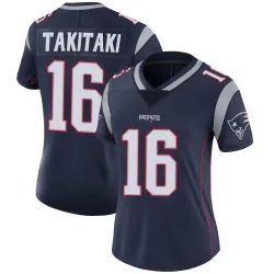New England Patriots Women's Limited Navy Team Color Vapor Untouchable Jersey (16 Sione Takitaki)