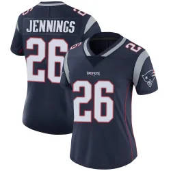 New England Patriots Women's Limited Navy Team Color Vapor Untouchable Jersey (26 Terrell Jennings)