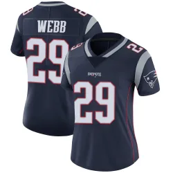 New England Patriots Women's Limited Navy Team Color Vapor Untouchable Jersey (29 Jeremiah Webb)