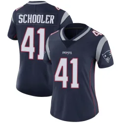 New England Patriots Women's Limited Navy Team Color Vapor Untouchable Jersey (41 Brenden Schooler)