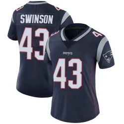 New England Patriots Women's Limited Navy Team Color Vapor Untouchable Jersey (43 Bradyn Swinson)