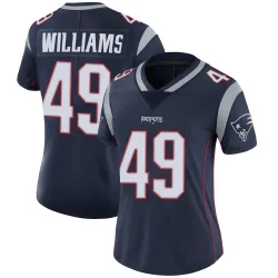 New England Patriots Women's Limited Navy Team Color Vapor Untouchable Jersey (49 Trayveon Williams)