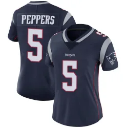 New England Patriots Women's Limited Navy Team Color Vapor Untouchable Jersey (5 Jabrill Peppers)