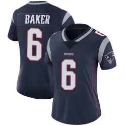 New England Patriots Women's Limited Navy Team Color Vapor Untouchable Jersey (6 Javon Baker)
