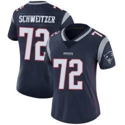 New England Patriots Women's Limited Navy Team Color Vapor Untouchable Jersey (72 Wes Schweitzer)