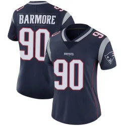 New England Patriots Women's Limited Navy Team Color Vapor Untouchable Jersey (90 Christian Barmore)