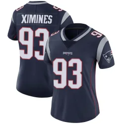 New England Patriots Women's Limited Navy Team Color Vapor Untouchable Jersey (93 Oshane Ximines)
