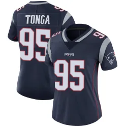 New England Patriots Women's Limited Navy Team Color Vapor Untouchable Jersey (95 Khyiris Tonga)