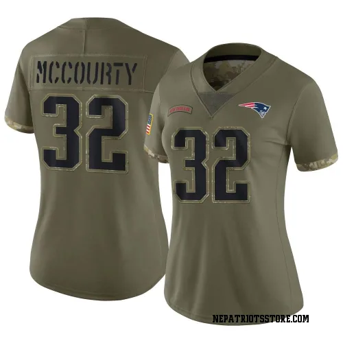 New England Patriots Women's Limited Olive 2022 Salute To Service Jersey (32 Devin McCourty)