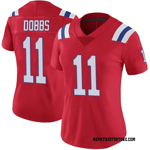 New England Patriots Women's Limited Red Vapor Untouchable Alternate Jersey (11 Joshua Dobbs)