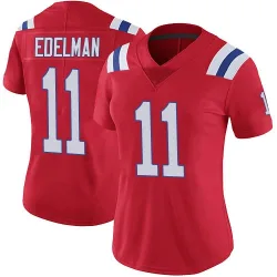 New England Patriots Women's Limited Red Vapor Untouchable Alternate Jersey (11 Julian Edelman)