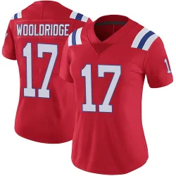 New England Patriots Women's Limited Red Vapor Untouchable Alternate Jersey (17 Ben Wooldridge)