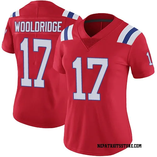 New England Patriots Women's Limited Red Vapor Untouchable Alternate Jersey (17 Ben Wooldridge)