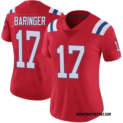 New England Patriots Women's Limited Red Vapor Untouchable Alternate Jersey (17 Bryce Baringer)