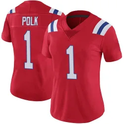 New England Patriots Women's Limited Red Vapor Untouchable Alternate Jersey (1 Ja'Lynn Polk)
