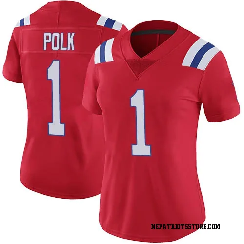 New England Patriots Women's Limited Red Vapor Untouchable Alternate Jersey (1 Ja'Lynn Polk)