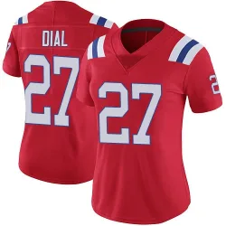 New England Patriots Women's Limited Red Vapor Untouchable Alternate Jersey (27 Marcellas Dial Jr.)