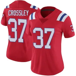 New England Patriots Women's Limited Red Vapor Untouchable Alternate Jersey (37 Brandon Crossley)