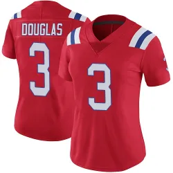 New England Patriots Women's Limited Red Vapor Untouchable Alternate Jersey (3 DeMario Douglas)