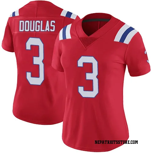 New England Patriots Women's Limited Red Vapor Untouchable Alternate Jersey (3 DeMario Douglas)