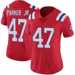 New England Patriots Women's Limited Red Vapor Untouchable Alternate Jersey (47 Andrew Parker Jr.)