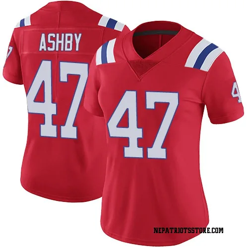New England Patriots Women's Limited Red Vapor Untouchable Alternate Jersey (47 Julian Ashby)
