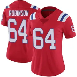 New England Patriots Women's Limited Red Vapor Untouchable Alternate Jersey (64 Layden Robinson)