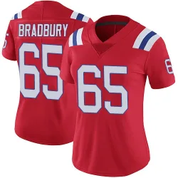 New England Patriots Women's Limited Red Vapor Untouchable Alternate Jersey (65 Garrett Bradbury)