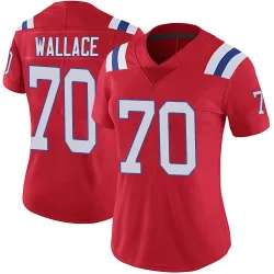 New England Patriots Women's Limited Red Vapor Untouchable Alternate Jersey (70 Caedan Wallace)