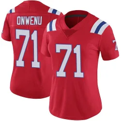 New England Patriots Women's Limited Red Vapor Untouchable Alternate Jersey (71 Mike Onwenu)