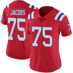 New England Patriots Women's Limited Red Vapor Untouchable Alternate Jersey (75 Demontrey Jacobs)