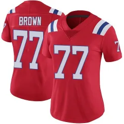New England Patriots Women's Limited Red Vapor Untouchable Alternate Jersey (77 Ben Brown)